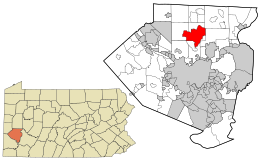 Umístění v Allegheny County a státě Pensylvánie