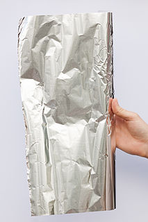 Aluminium foil Thin, flexible sheets of aluminium, used for wrapping food and other purposes