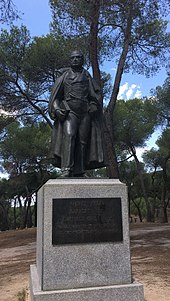 Statue von Andrés Bello in Dehesa de la Villa, Madrid (Spanien).