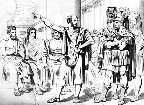 Answer of Aristides to the ambassadors of Mardonius: "As long as the sun holds to its present course, we shall never come to terms with Xerxes".