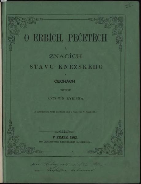 File:Antonín Rybička - O erbích, pečetěch a znacích stavu kněžského v Čechách - 1862.djvu