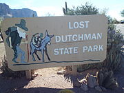 Entrance to the Lost Dutchman State Park located at 6109 N. Apache Junction, Az.