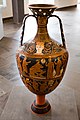 Apulian red figure amphora - RVAp extra - head of woman - head of Nike - women and youths - women and youths at tomb stele - Kassel AS - 01