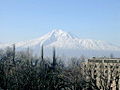 A clear picture of Ararat Mountain from Yerevan