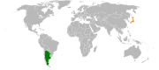 Location map for Argentina and Japan.