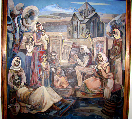 An Armenian painting at the art museum in Vanadzor, Armenia