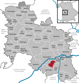 Poziția localității Asbach-Bäumenheim