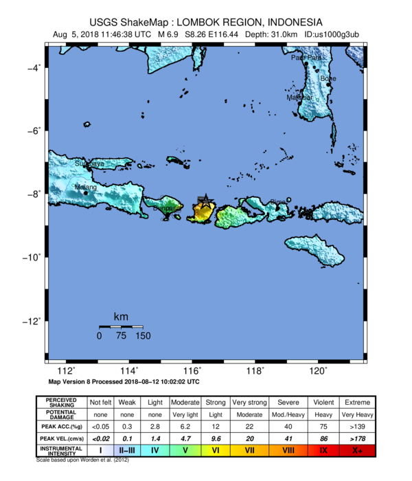 Aardbeving Lombok augustus 2018