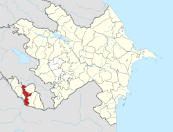 Map of Azerbaijan showing Babek Rayon