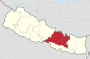Provincie Bágmatí na mapě Nepálu