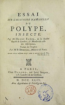 French translation of Attempt towards a natural history of the polype, 1744