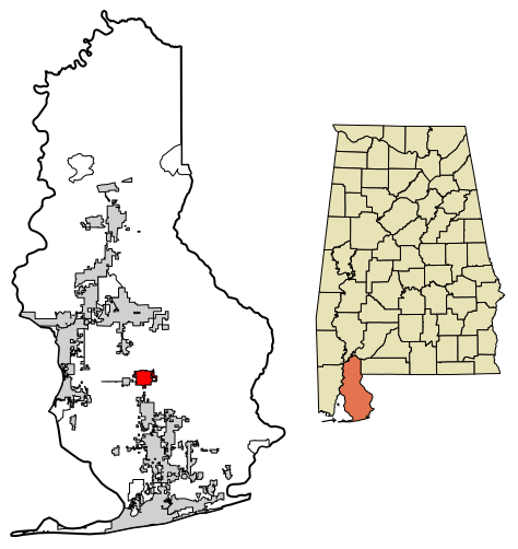 پرونده:Baldwin County Alabama Incorporated and Unincorporated areas Robertsdale Highlighted 0165208.svg