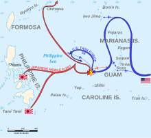 Map of the Battle of the Philippine Sea ( 19-20 June 1944) Battle Philippine sea map-en.svg