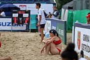 Deutsch: Beachhandball Europameisterschaften 2019 (Beach handball Euro); Tag 5: 6. Juli 2019 – Frauen, Halbfinale, Kroatien-Dänemark 1:2 (12:19, 17:10, 4:7) English: Beach handball Euro; Day 5: 6 July 2019 – Semifinal Men – Croatia-Denmark 1:2 (12:19, 17:10, 4:7)