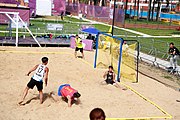 Deutsch: Beachhandball bei den Olympischen Jugendspielen 2018; Tag 3, 9. Oktober 2018; Jungs, Vorrunde, Gruppe A - Ungarn-Thailand 2:1 English: Beach handball at the 2018 Summer Youth Olympics at 9 October 2018 – Girls Preliminary Round Group A‎ – Hungary-Thailand 2:1