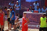 Deutsch: Beachhandball bei den Olympischen Jugendspielen 2018; Tag 4, 10. Oktober 2018; Jungs, Vorrunde, Gruppe B - Italien-Argentinien 1:2 English: Beach handball at the 2018 Summer Youth Olympics at 10 October 2018 – Boys Preliminary Round Group B‎ – Italy-Argentina 1:2