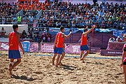 Deutsch: Beachhandball bei den Olympischen Jugendspielen 2018 in Buenos Aires; Tag 7, 13. Oktober 2018; Jungen, Halbfinale – Spanien-Kroatien 2:1 English: Beach handball at the 2018 Summer Youth Olympics in Buenos Aires at 13 October 2018 – Boys Semifinal – Spain-Croatia 2:1 Español: Handball de playa en los Juegos Olimpicos de la Juventud Buenos Aires 2018 en 13 de octubre de 2018 – Semifinales de chicos - España-Croacia 2:1