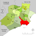 Розташування муніципалітету Бенідорм у комарці Маріна-Баха