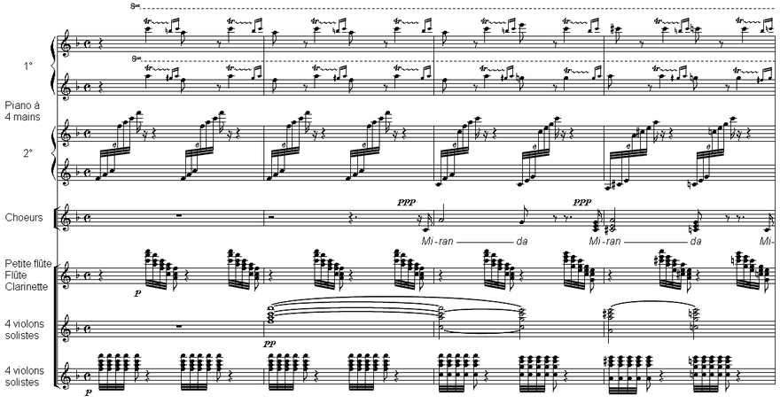 Partituur uit La Tempête van Lélio, van Berlioz