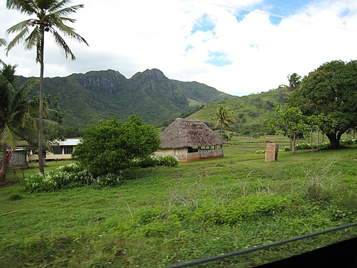 Landschap op Vanua Levu, Fiji.
