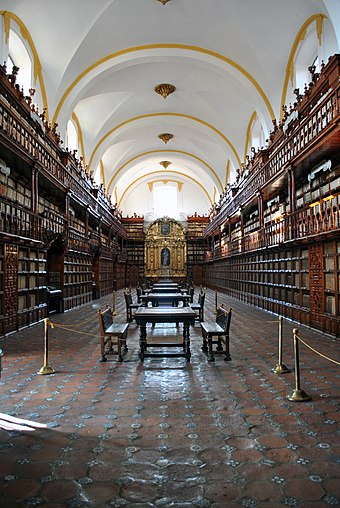 The Biblioteca Palafoxiana founded in 1646, was the first public library in colonial Mexico,[11] and is sometimes considered the first in the Americas.[12] In 2005, it was listed on UNESCO's Memory of the World Register[13]