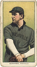 Bill Bernhard, the team's manager. Bill Bernhard, Nashville Team, baseball card portrait LCCN2008676892.jpg