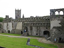 Courtyard and East Range, also showing view to Cathedral behind Bishop's Palace, courtyard and East Range - geograph.org.uk - 848910.jpg