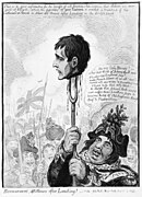 John Bull, a national personification of the United Kingdom holds the head of Napoleon I of France in an 1803 caricature by James Gillray.