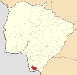 Localização de Tacuru em Mato Grosso do Sul