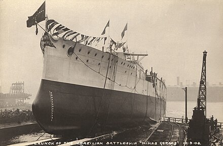 1908 launch of the Brazilian battleship Minas Geraes
