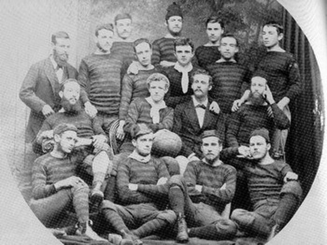 Brisbane Football Club in 1879, Queensland's first football club formed to play Australian rules but experimented with soccer and rugby in its early y