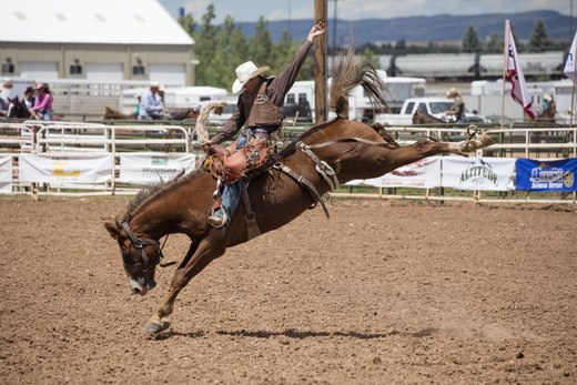 Rodeo tijdens het Jubilee festival in Laramie. Rodeo is een belangrijk onderdeel van de cultuur van Wyoming.
