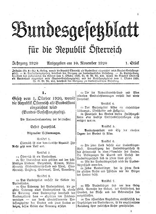 <i>Bundesgesetzblatt</i> (Austria) Government gazette of Austria
