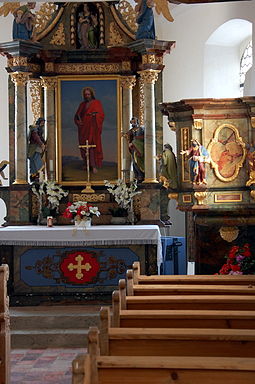 Interior of the castle chapel of St. Bartholomew Burgkapelle Bartholomaeus Burg Rabeneck.JPG