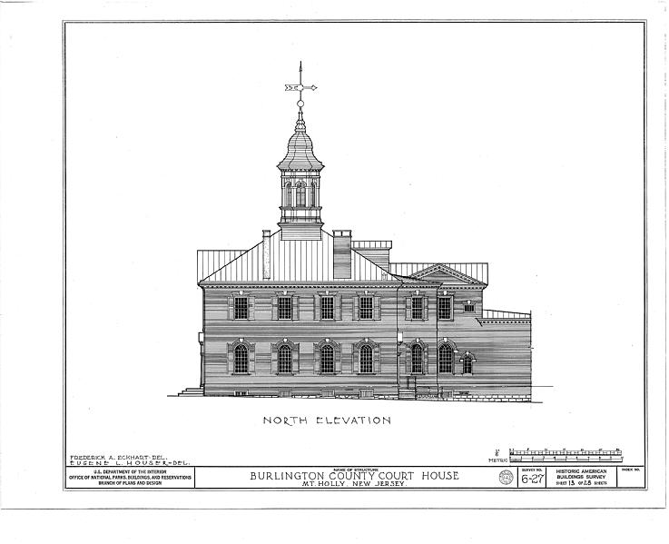 File:Burlington County Courthouse, High Street, Mount Holly, Burlington County, NJ HABS NJ,3-MOUHO,1- (sheet 13 of 28).tif