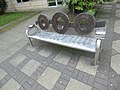 Burton and South Derbyshire College - Creative Industries Campus - stainless steel bench sculpture (26867315921).jpg