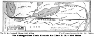 1907 map showing the projected Chicago-New York Electric Air Line Railroad CNY map.png