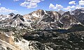 Northeast aspect of Camiaca Peak with East Lake at the foot of the peak.