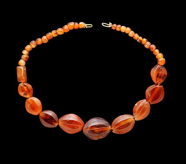 Mycenaean necklace of carnelian found in Kattavia