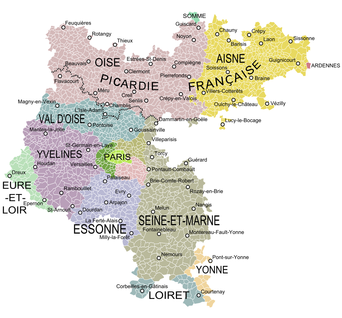 carte des départements ile de france File:Carte de l'Ile de France.svg   Wikimedia Commons