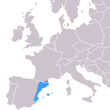 Katalanskans utbredning i Europa.