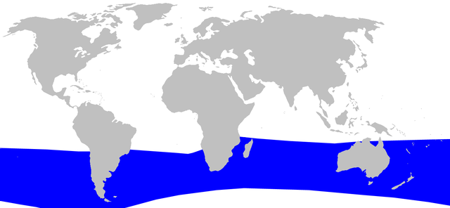 ニュージーランドオウギハクジラの生息域