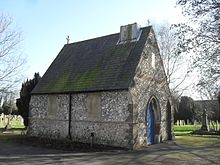 Edmund Scott designed Portslade Cemetery's two chapels. Chapel at Portslade Cemetery.JPG