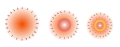 Schema che mostra come il gas collassante, che andrà a formare la protostella, disperda l'energia gravitazionale accumulata (vettori centripeti in nero) mediante l'irraggiamento di calore (frecce ondulate in rosso)
