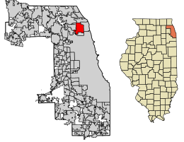 Location of Skokie in Cook County, Illinois