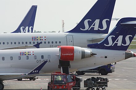 SAS Scandinavian Airlines, for whom Copenhagen is the most important hub, dominate the airport.