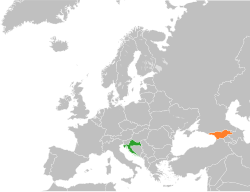 Map indicating locations of Croatia and Georgia