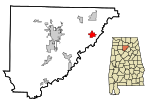 Cullman County Alabama Incorporated and Unincorporated areas Holly Pond Highlighted.svg