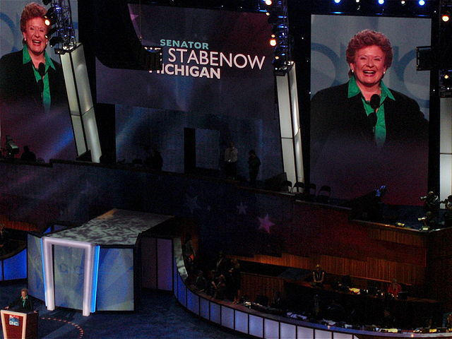 Stabenow speaking during the second day of the 2008 Democratic National Convention in Denver, Colorado