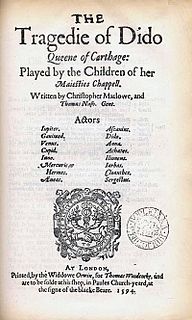 <i>Dido, Queen of Carthage</i> (play) Play by Christopher Marlowe, published 1594